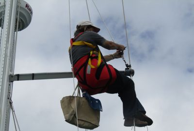 Anne Lloyed carrying out rigging repairs