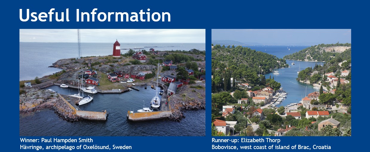 Winner and Runner-up for the Useful Information category in the CAptain's Mate photo competition