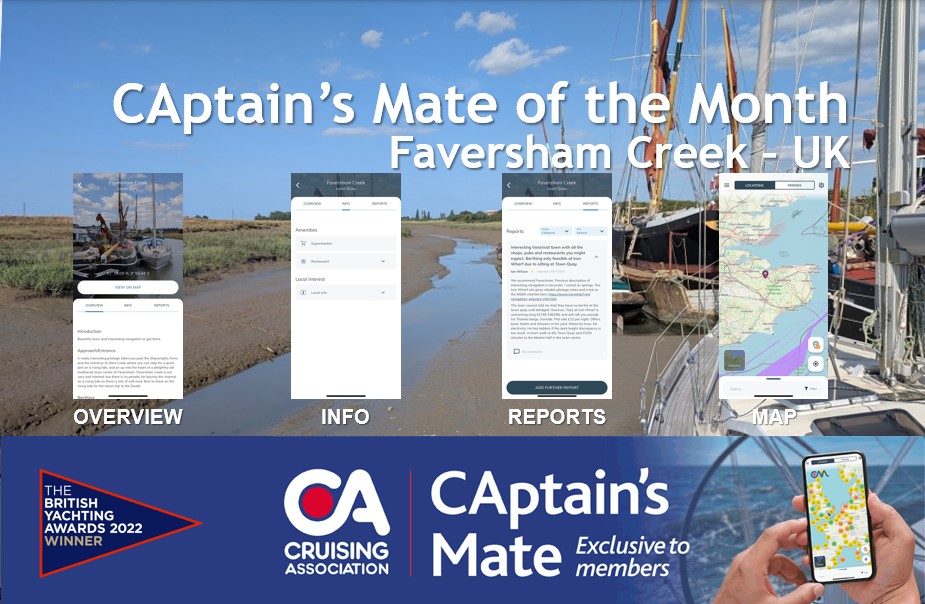 Detailed cruising information on CAptain's Mate for Faversham, Kent