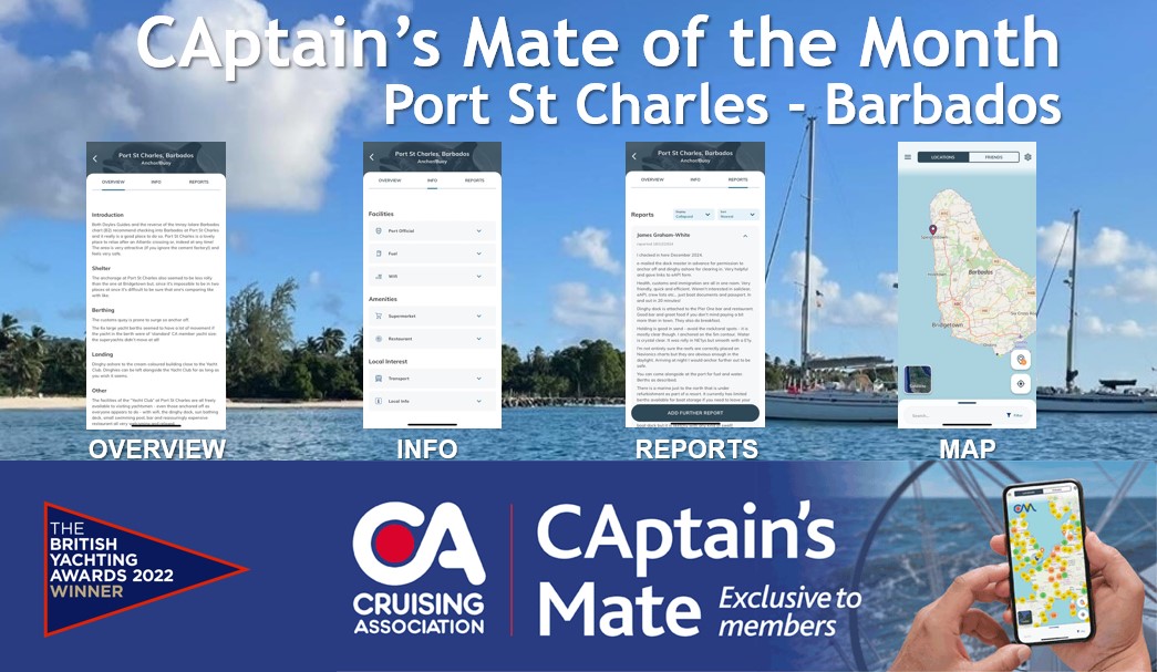 Detailed cruising information on CAptain's Mate for Port St Charles, Barbados