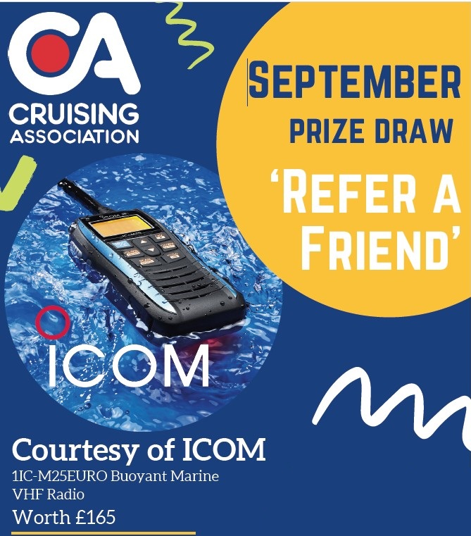 September Refer a Friend prize: ICOM IC-M25EURO Buoyant Marine VHF Radio worth £165