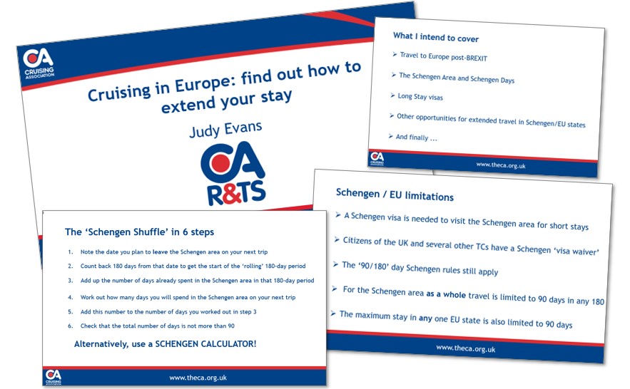 CA talk: Cruising in Europe: find out how to extend your stay by Judy Evans on The Boating Academy Stage at the Southampton International Boat Show